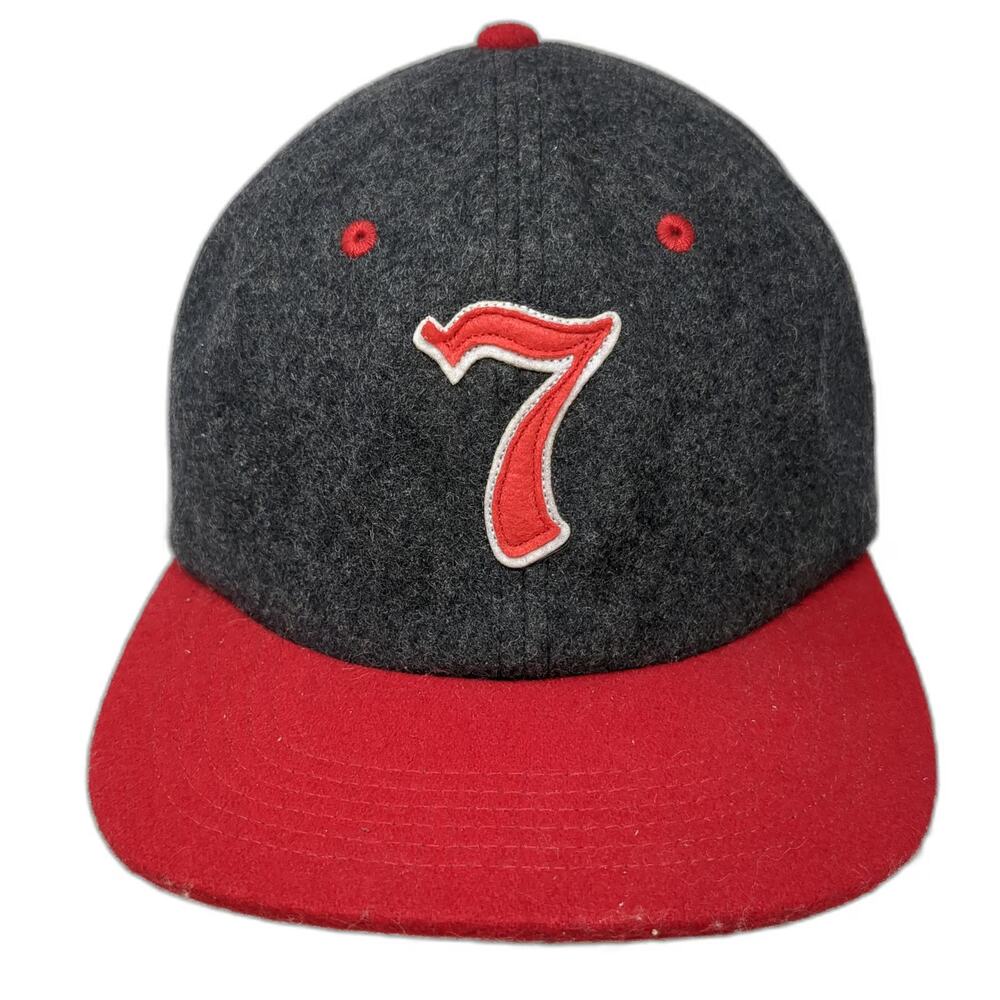 7 Seas Brewing Company Baseball Cap Gray Red One Size Leather Slideback Hat